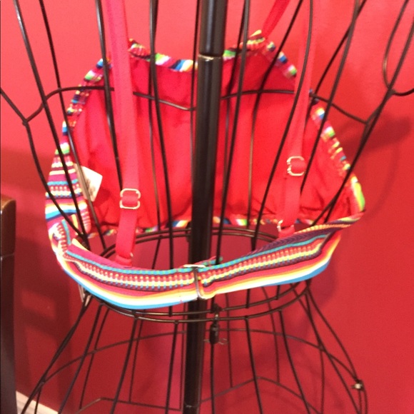 NWT High neck multicolored swim top - Picture 2 of 4